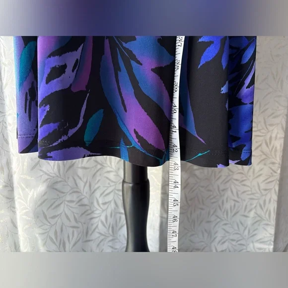 Connected Apparel Black Purple and Blue Floral Dress - Picture 6 of 11